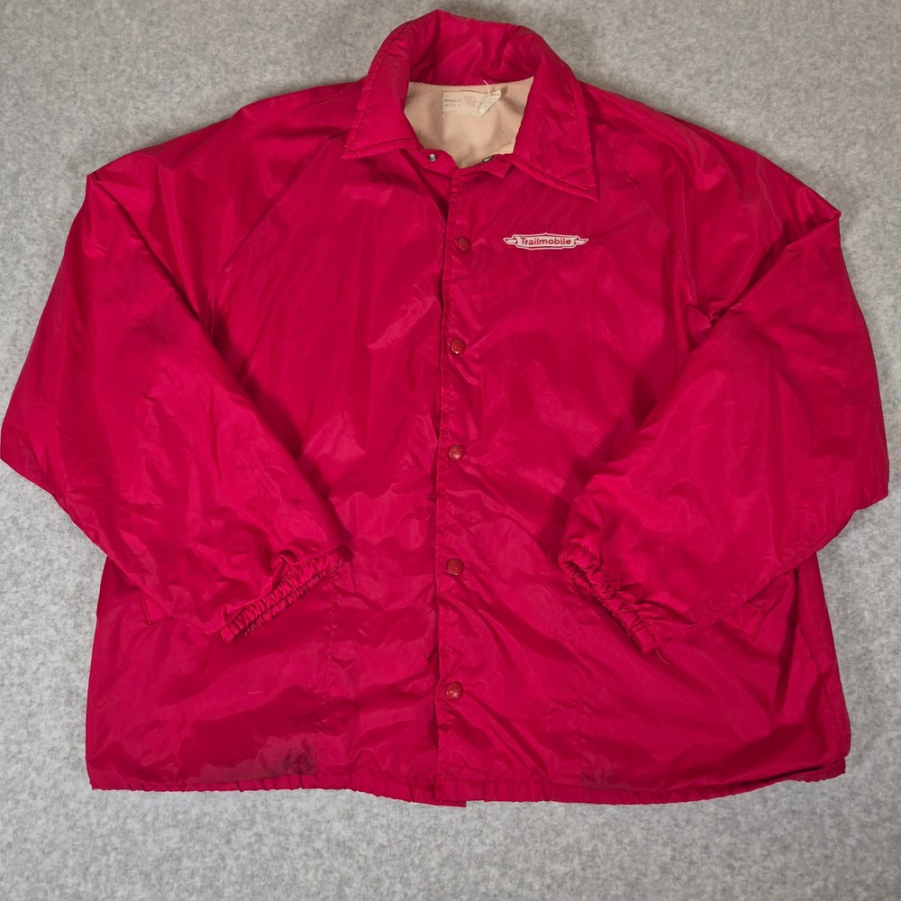 Vintage King Louie Coaches Jacket Mens‎ XL Red Pro Fit Windbreaker Union Made